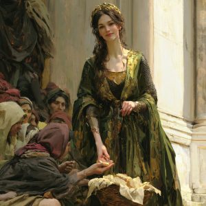defenders of the mother give food to the poor